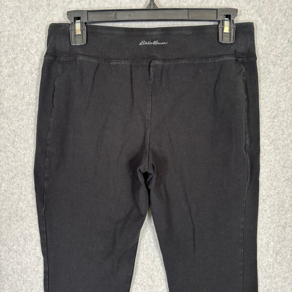 Eddie Bauer Leggings Womens Medium Black Elastic Waist Jersey‎ Base Layer Cotton - Picture 8 of 12